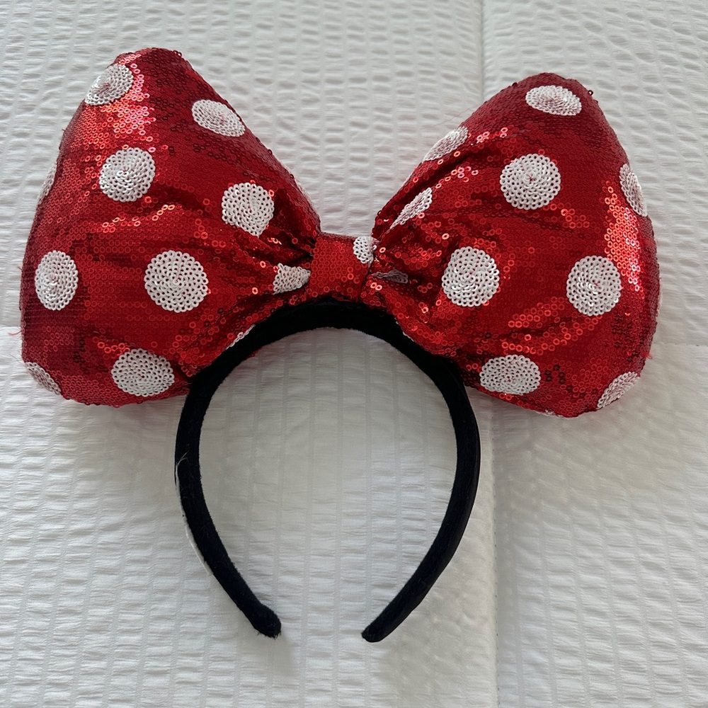 Minnie Mouse Big Red Polka Dot Bow Headband adult